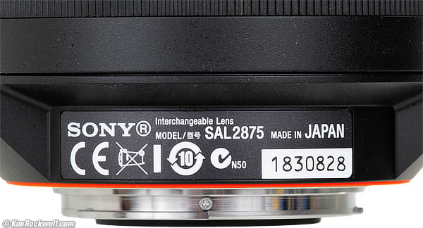 Sony 28-75mm f/2.8 