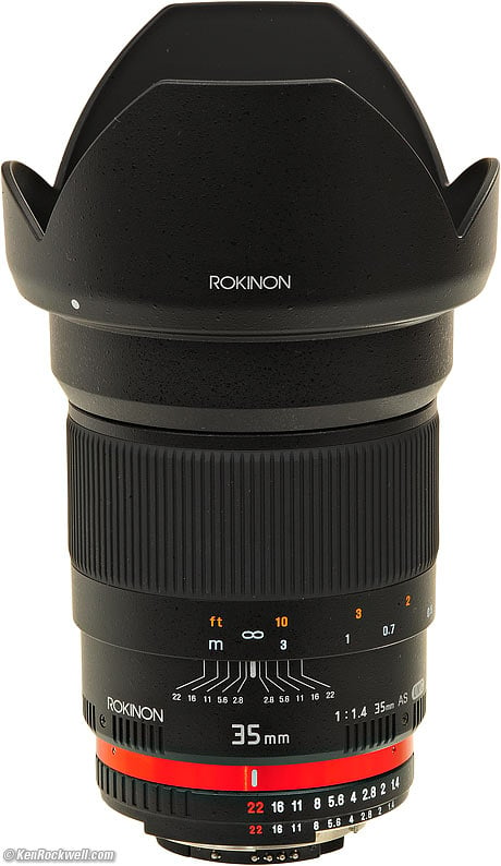 Rokinon 35mm f/1.4 and hood