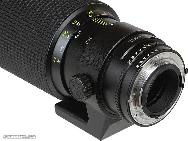 Tokina 150-500mm, rear view.