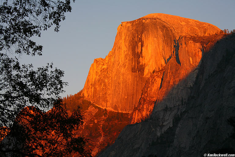 Fireset, The Half Dome, Yosemite National Park, California.