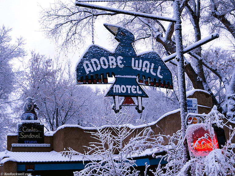 Adobe Wall Motel in Snow