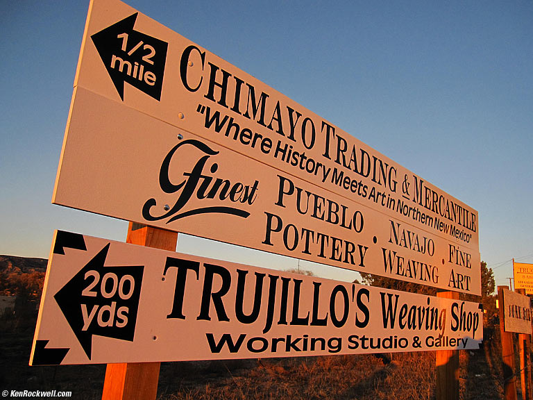 Signs, Chimayó, New Mexico.