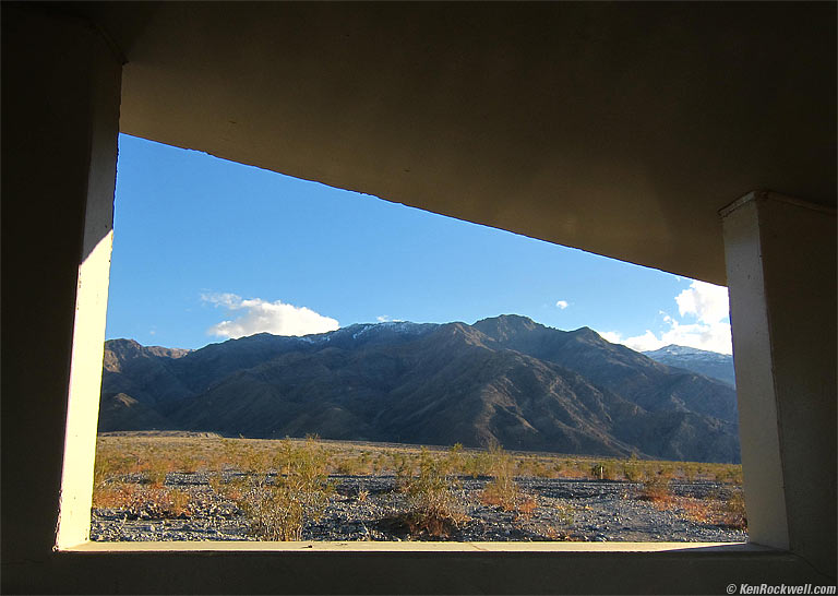 Toilet's Eye View, Zabriski Point Parking Lot, Death Valley, 3:46 PM.