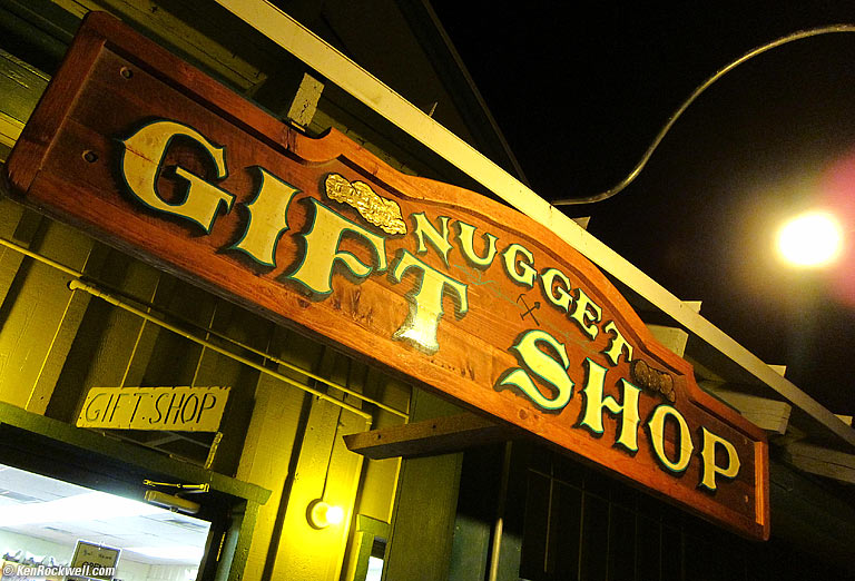 Nugget Gift Shop, Stovepipe Wells, Death Valley, 6:05 PM.
