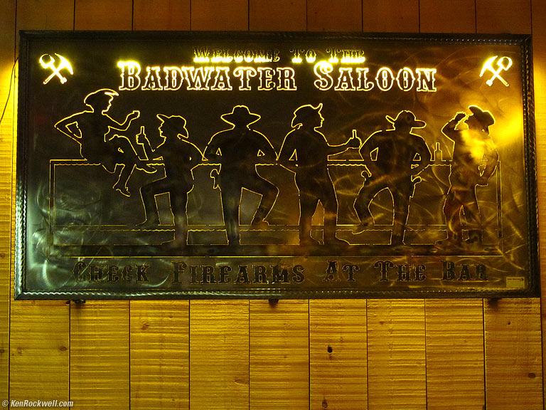 Badwater Saloon, Stovepipe Wells, Death Valley, 6:17 PM.