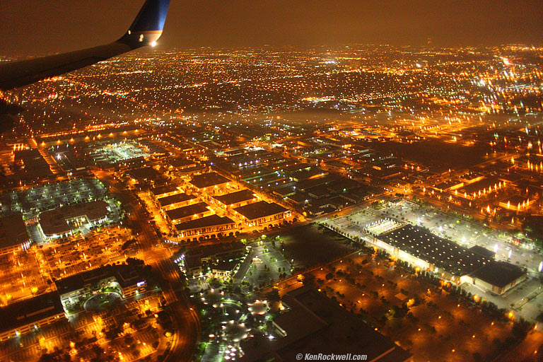 San Diego from the air, 9:36 PM.
