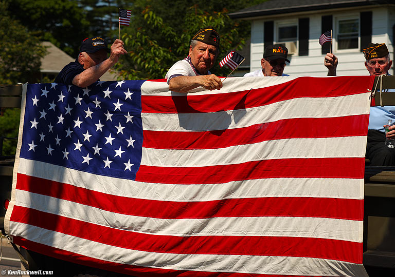 Flags, Memorial Day Parade, Plainview, Long Island, 10:16 AM.