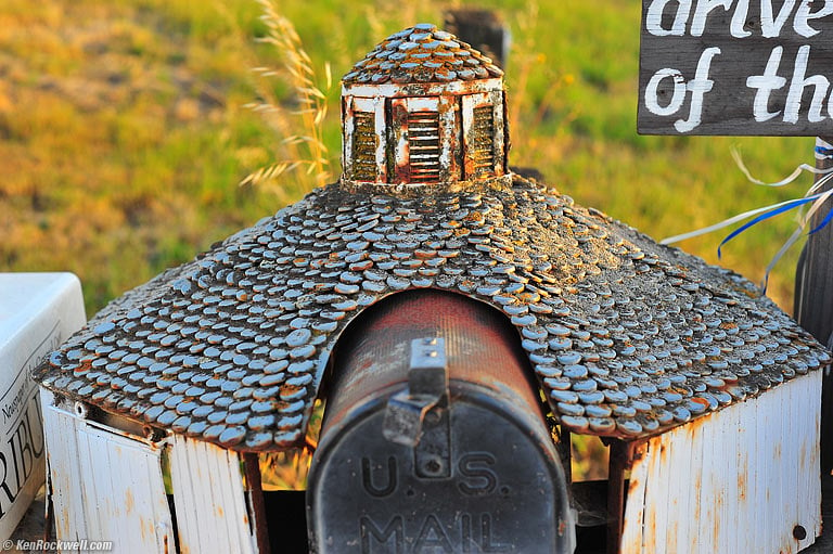 Octagon Barn Mailbox, San Luis Obispo, California, 7:40 PM.