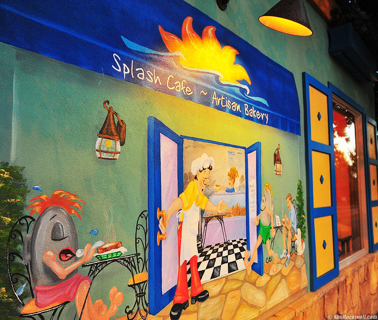 Mural, Splash Cafe, Monterey Street, San Luis Obispo, California, 8:36 PM.