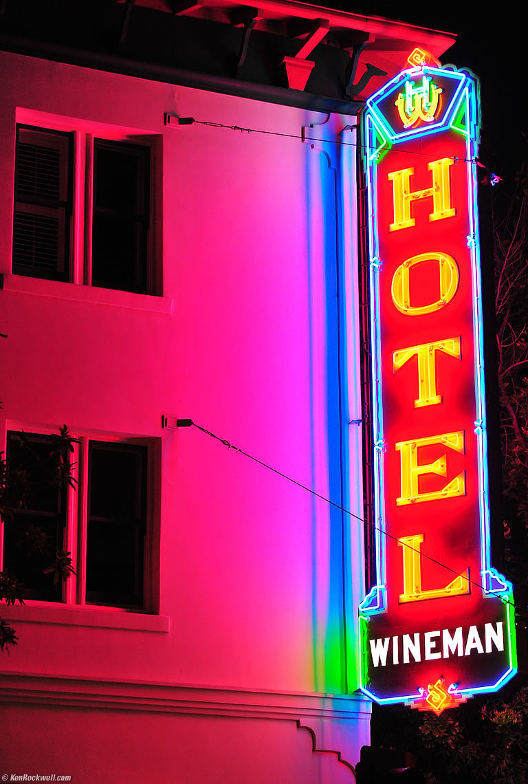 Hotel Wineman, Higuera Street, San Luis Obispo, California, 9:04 PM.