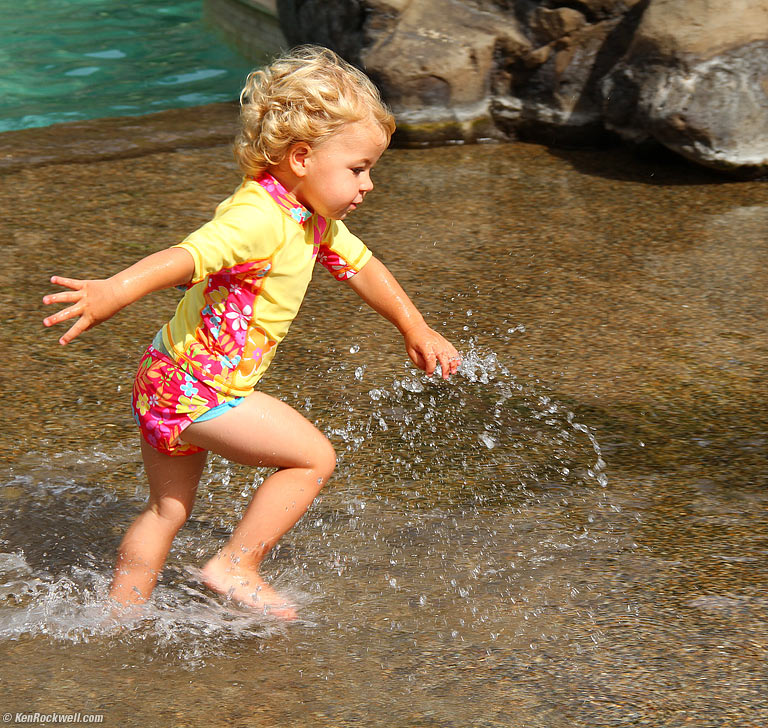 Katie hits the pool, 3:39 PM.