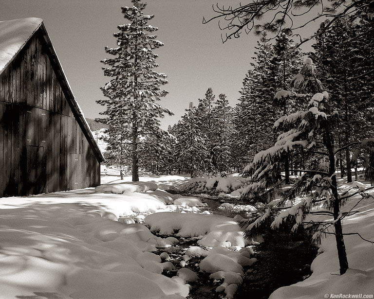Barn by River, Yosemite