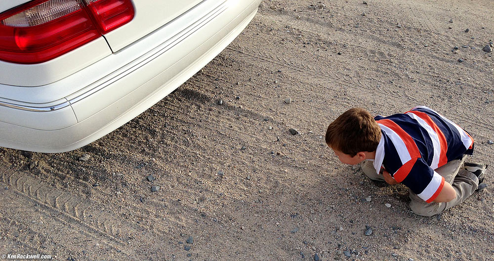 Ryan looking under the Mee, Trona, California 4:08 PM