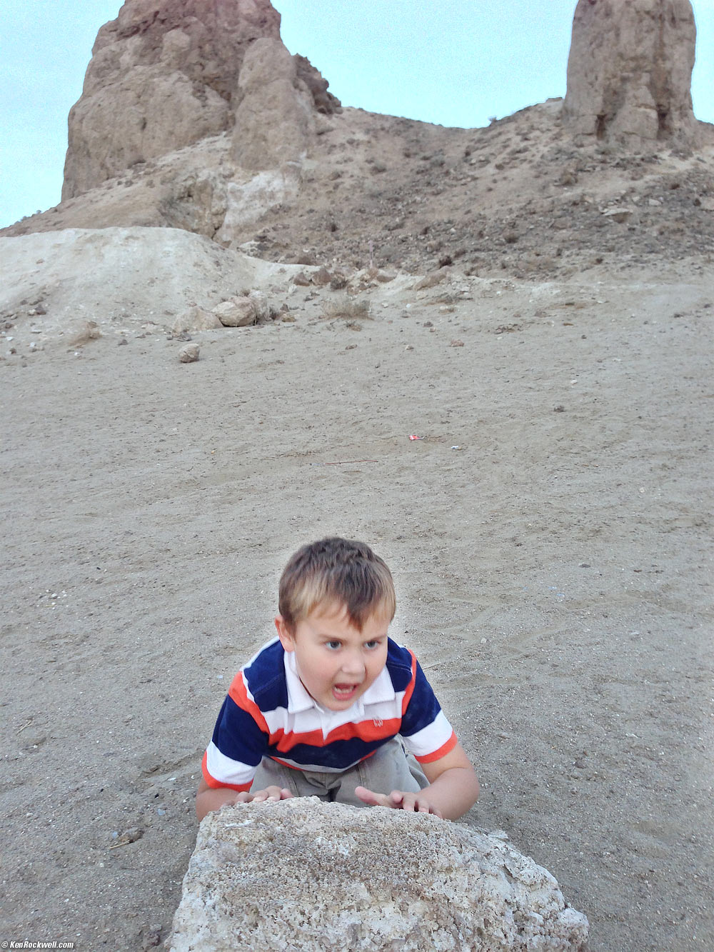 Cave Man Ryan! Trona, California 5:12 PM.