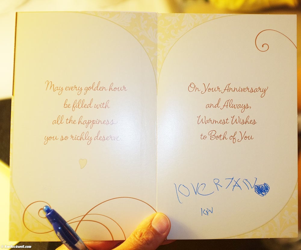 Ryan's signed anniversary card to Noni and Pops, 4:27 PM