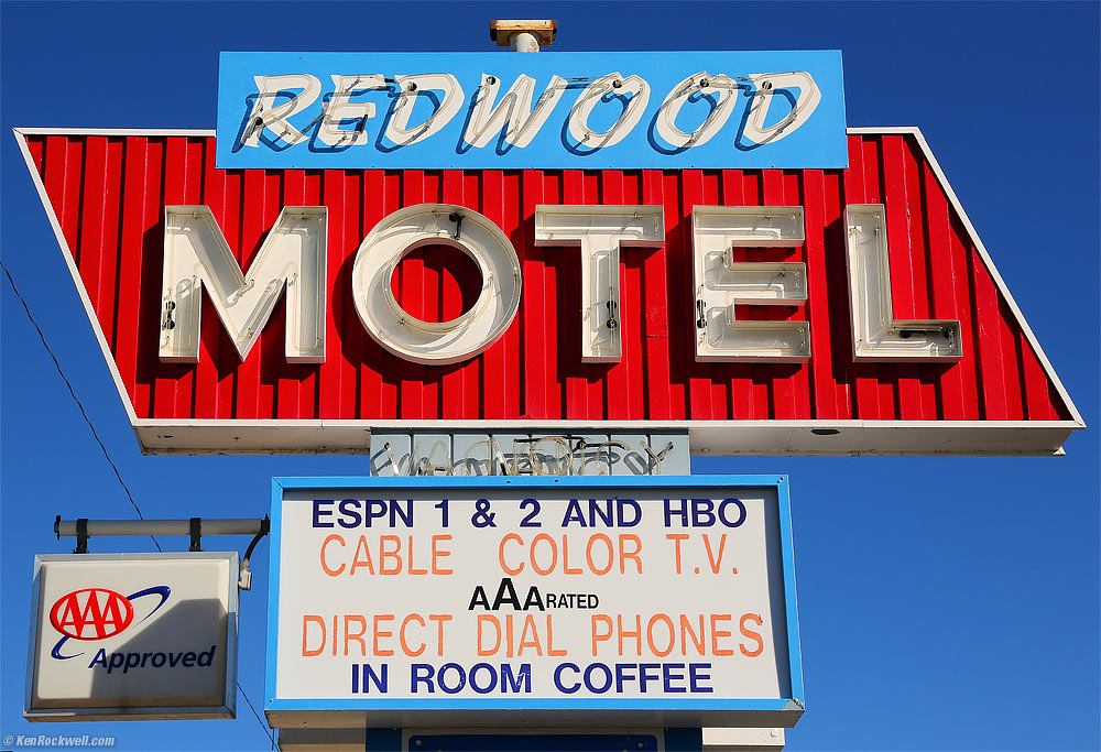 Redwood Motel Sign, Bridgeport