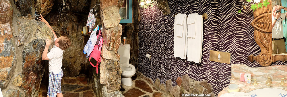 Ryan in the Jungle Rock Bathroom,  Madonna Inn