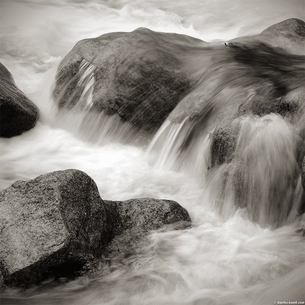 Water Flows across the Rocks at the Base of Yosemite Falls