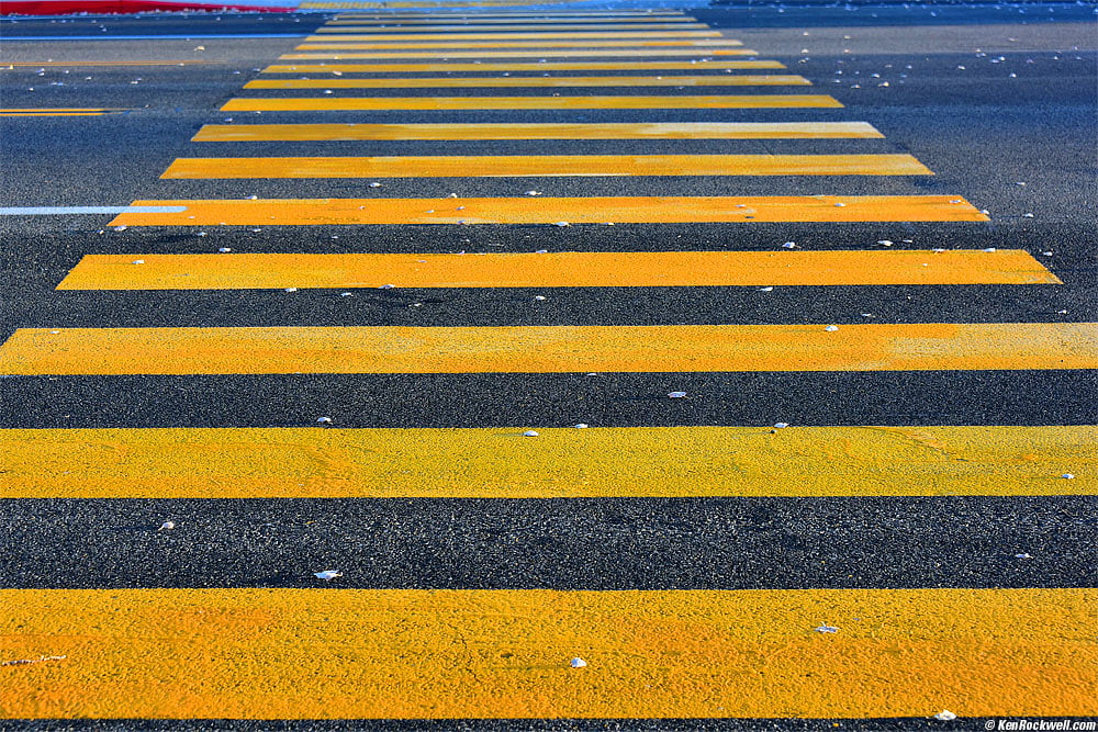 Yellow-Striped Pedestrian Walkway, Route 395, Bridgeport