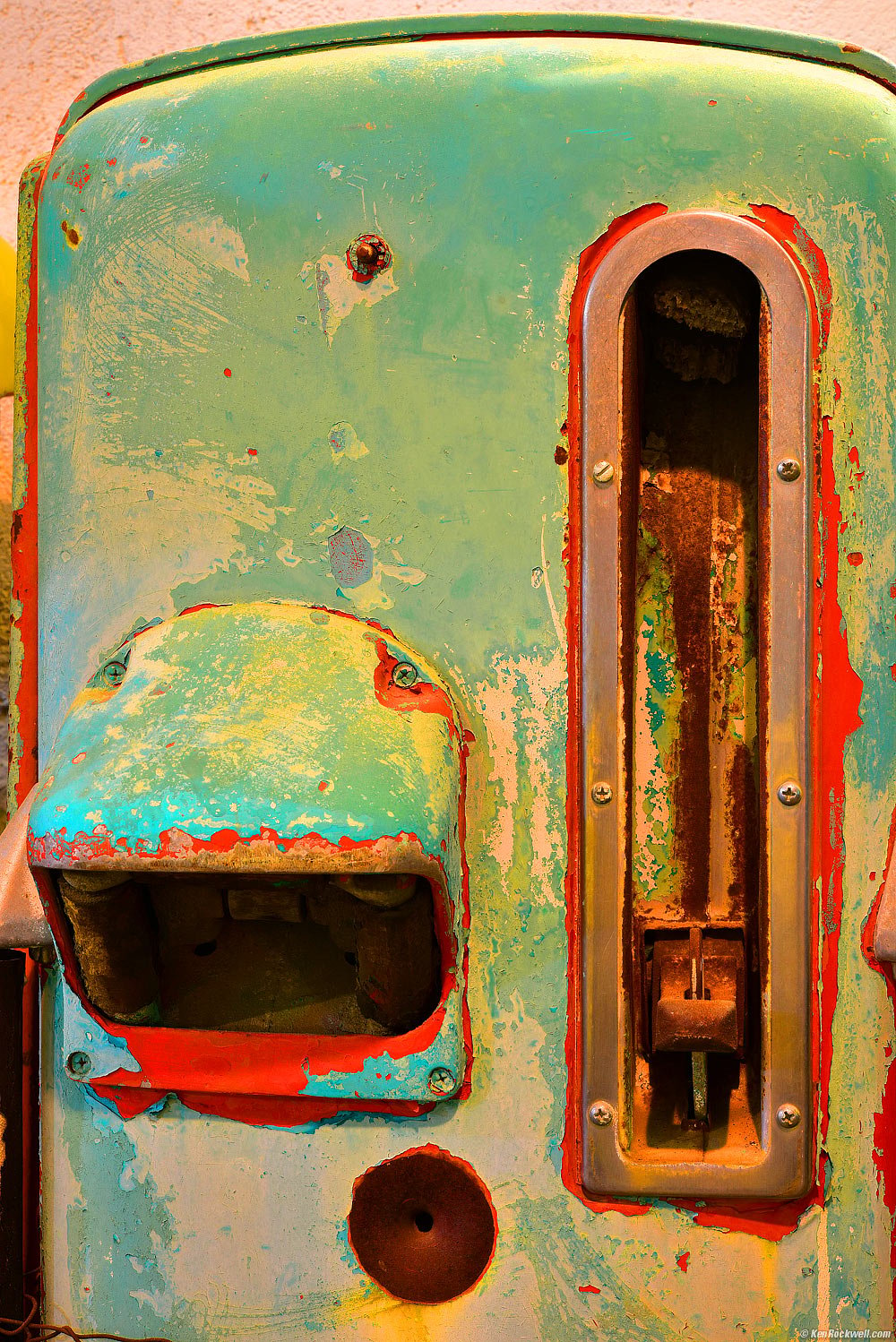 Close-up of Colorful Old Gas Pump