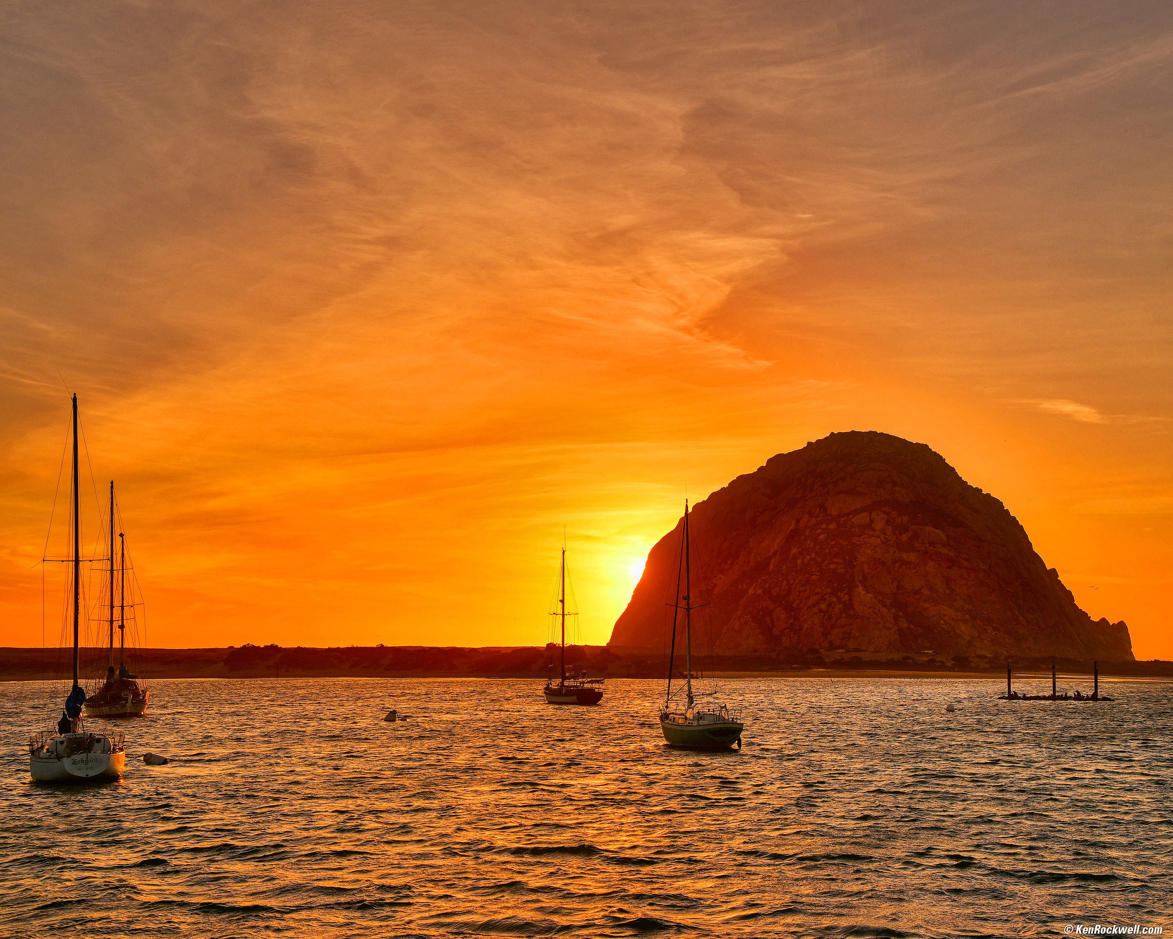 Morro Rock at Sunset, Morro Bay, California