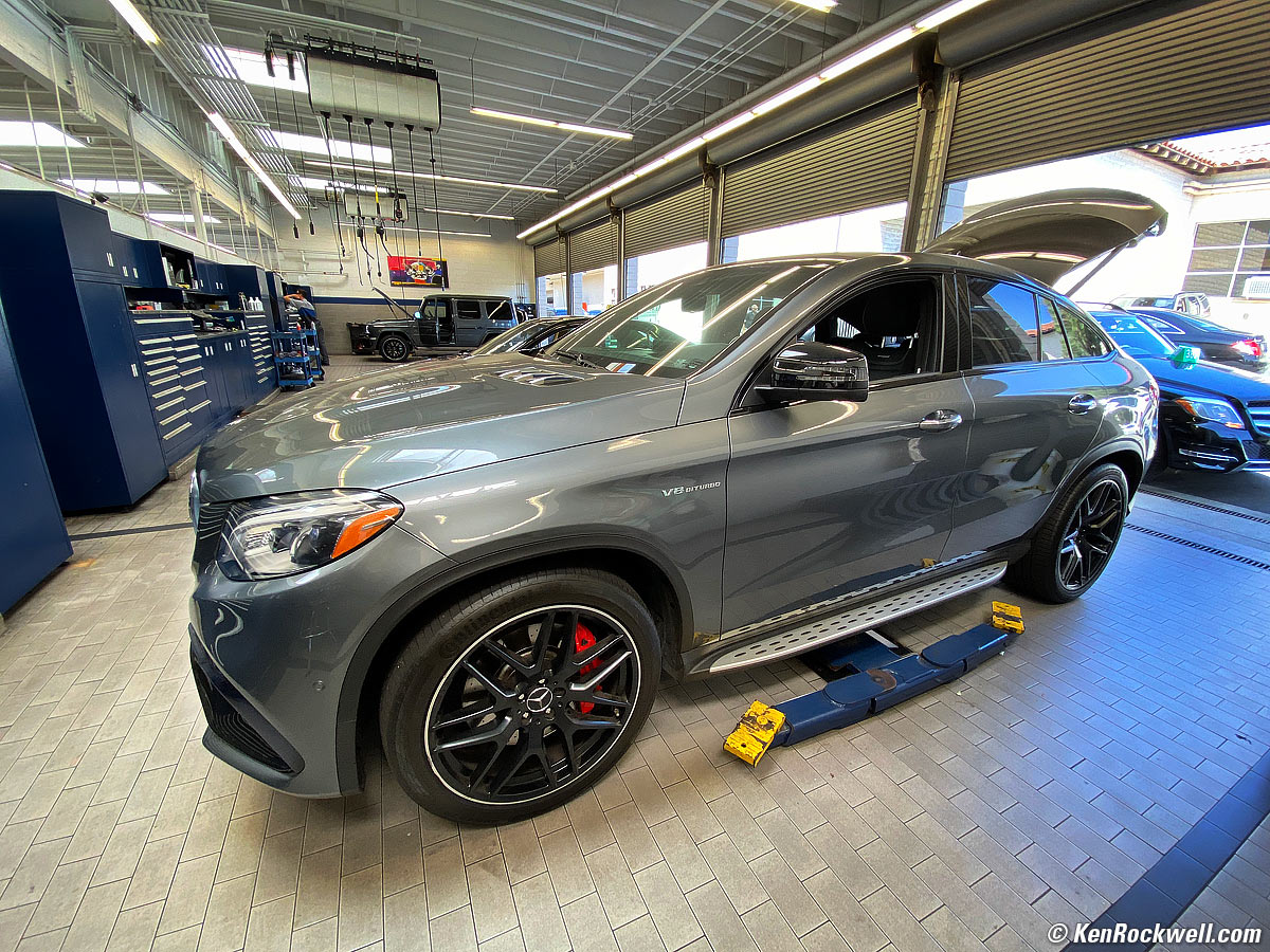 Mercedes AMG GLE 63S Coupe in the service bay