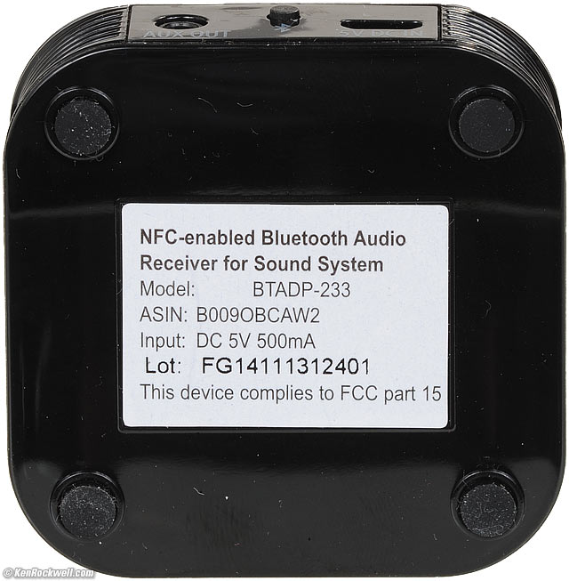 HomeSpot NFC-enabled Wireless Bluetooth Audio Receiver for Car Audio with Bluetooth Auto-Reconnect HS-BTADP-233D 