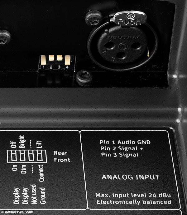DIP switch and input, Neumann KH 120 A.