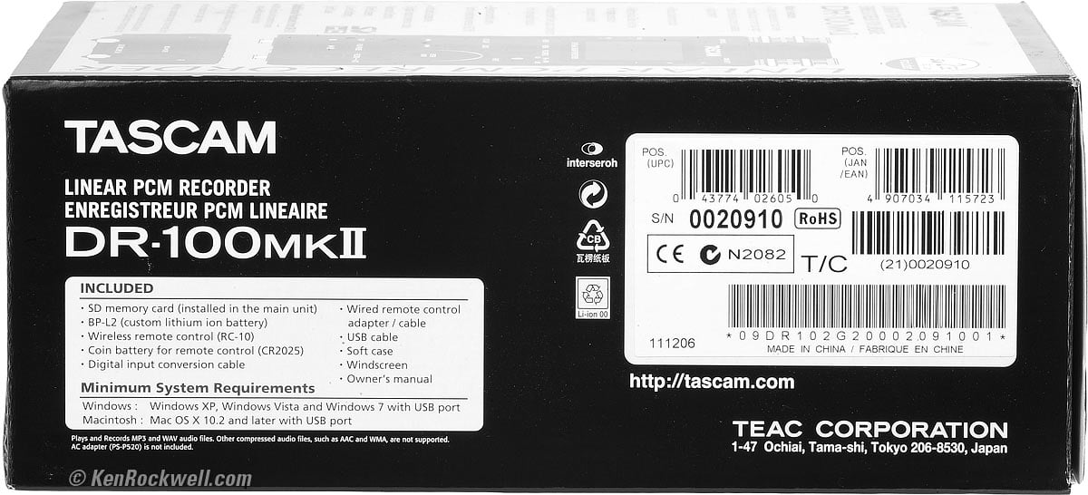 TASCAM DR-100 Mk II Review TASCAM DR-100 Mk II Review