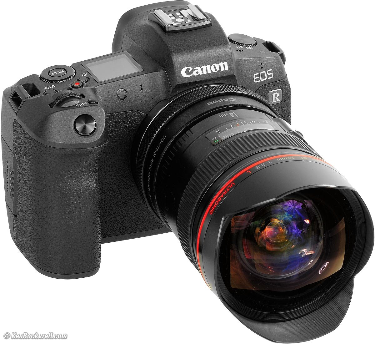 Canon EOS R i EF 14 mm f/2.8 L na adapterze EF