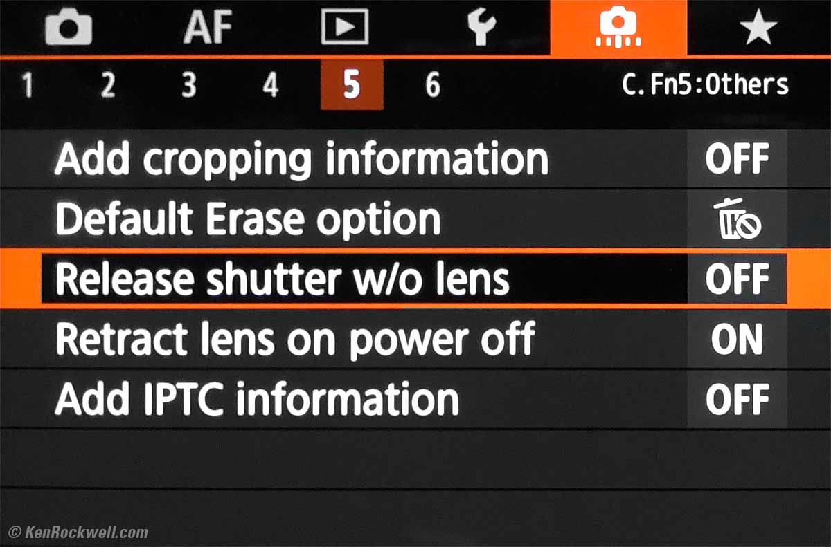 Canon EOS-R Menu System