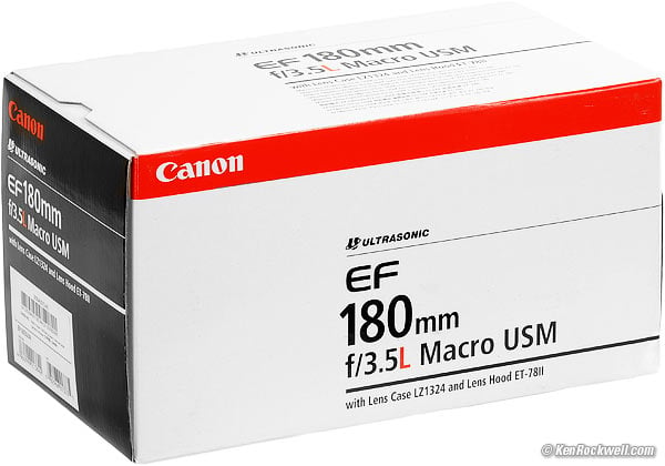 Box, Canon 180mm f/3.5 L