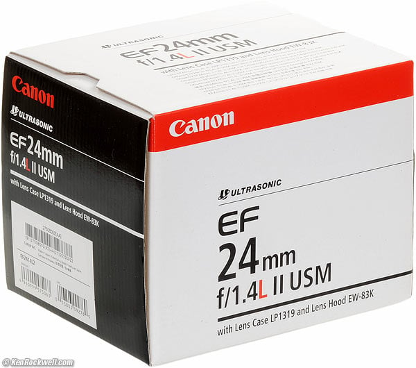 Box, Canon 24mm f/1.4 L
