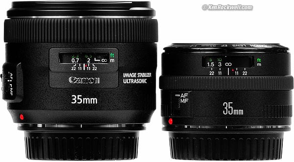 Canon 35mm lenses compared