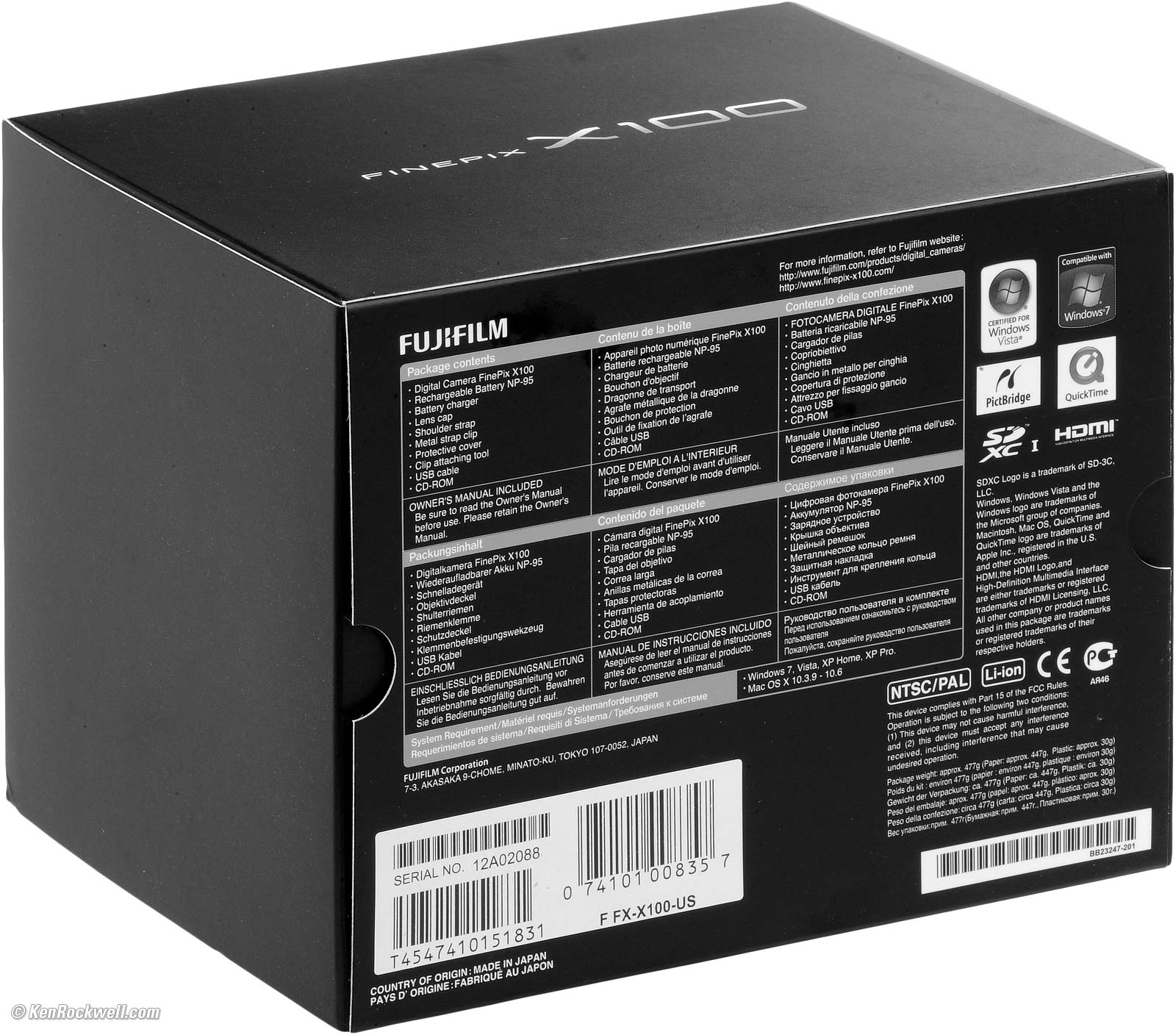 Fuji X100 Specifications Fuji X100 Specifications