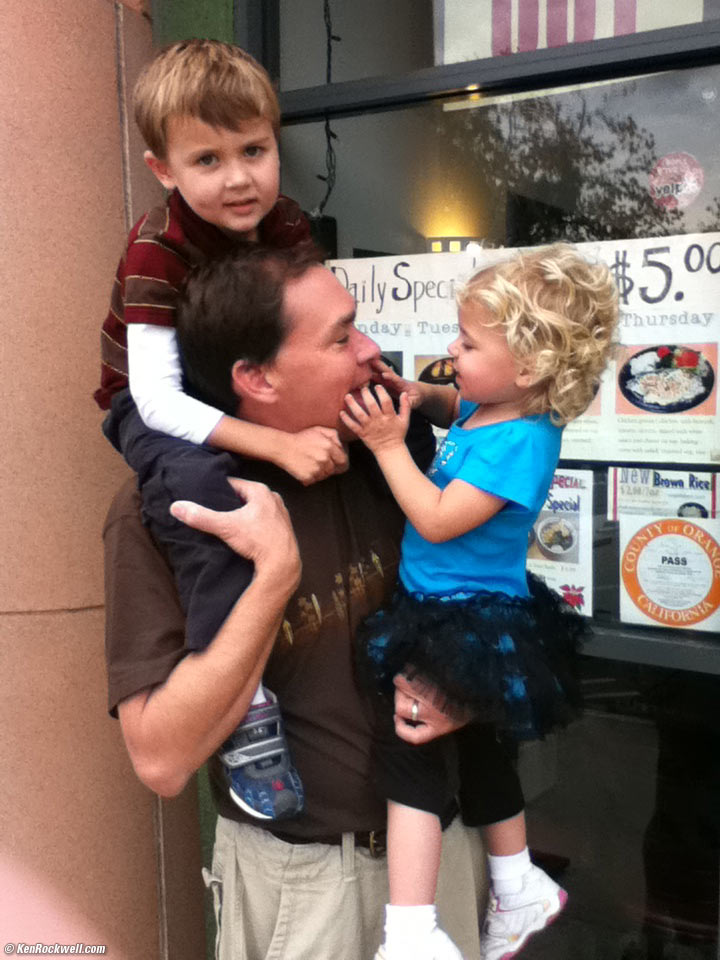 Katie and Ryan pile-on outside Sango Sushi