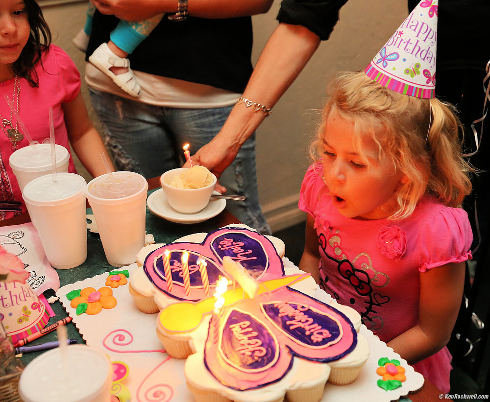 Katie blowing out her birthday candles