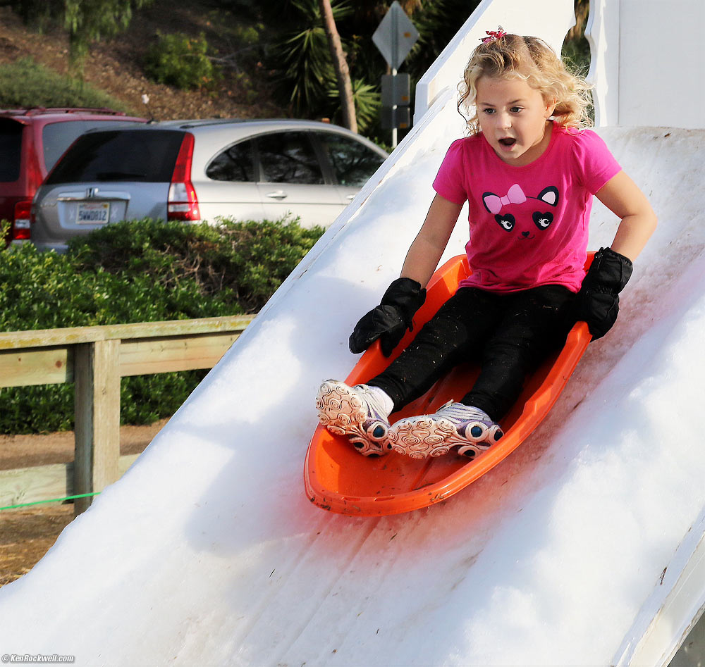 Katie sledding