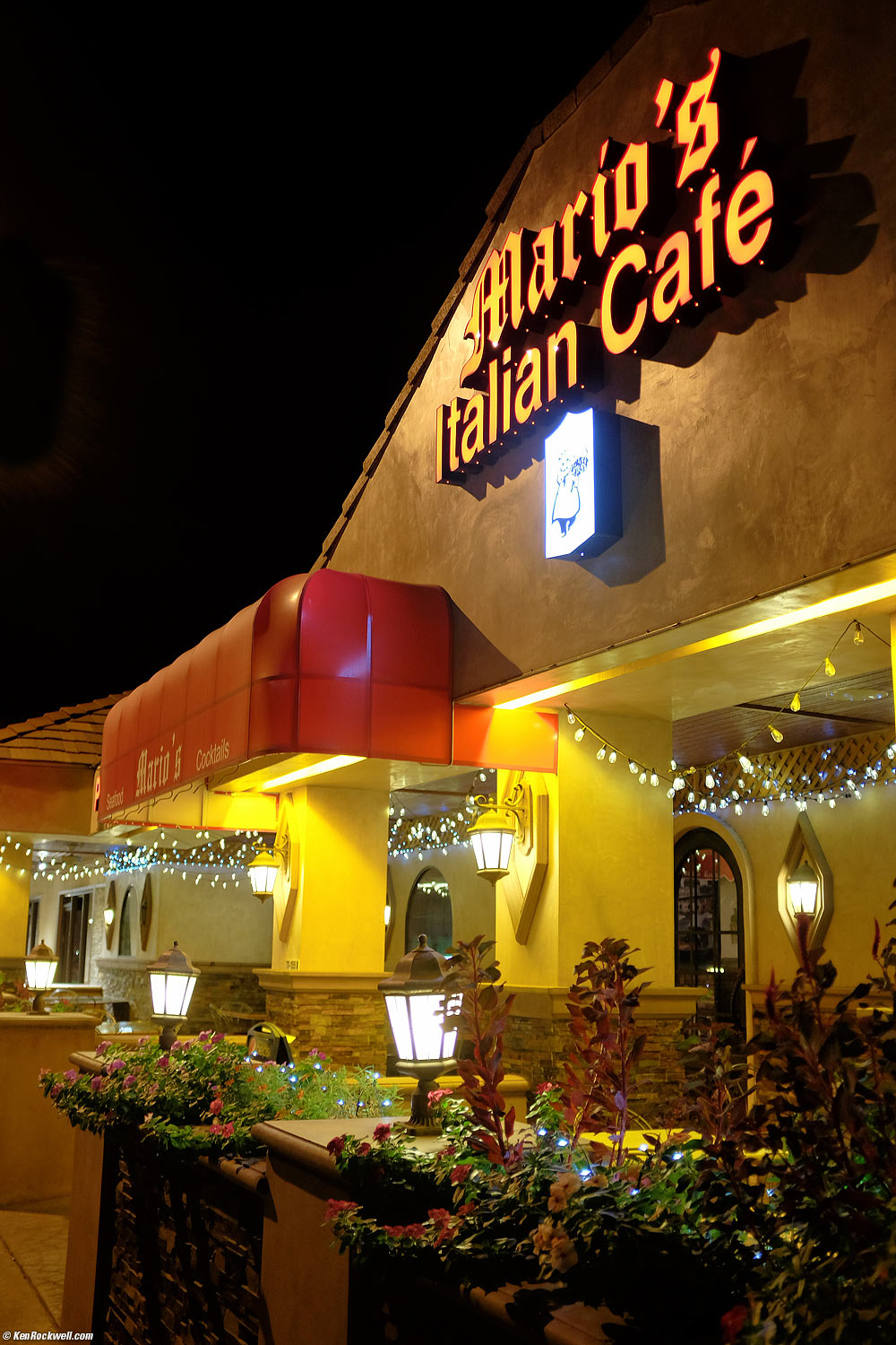 Mario's at Night.