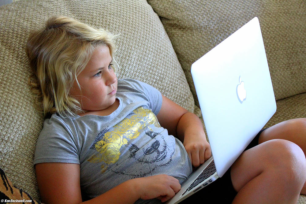 Katie on her Macbook Air