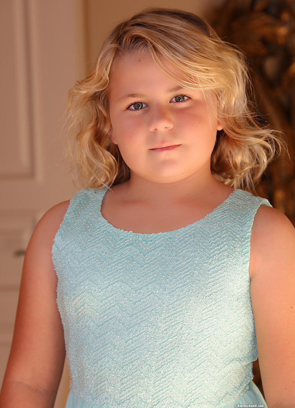 Katie in a dress.
