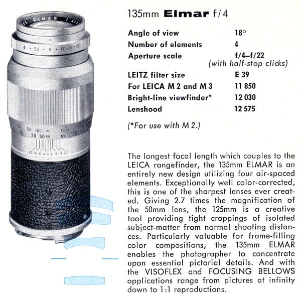 LEICA ELMAR 135mm f/4 (1960-1965)