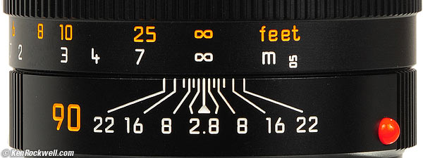 Leica 90mm f/2.8  Focus Scale