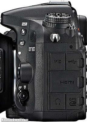 Nikon D7100, left side