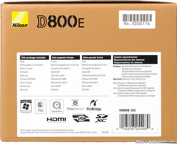 Box end, Nikon D800E
