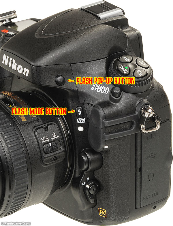 Nikon D800 and D800E Front Controls