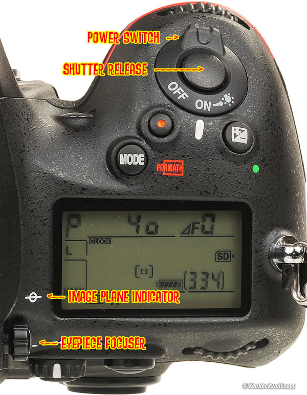 Nikon D800 and D800E top right controls