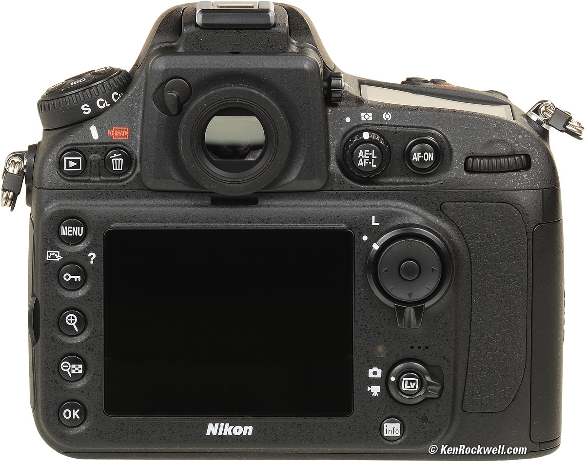 Nikon D800 and D800E Rear Controls