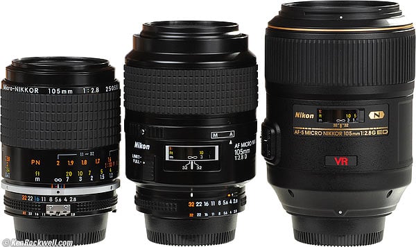 History of all Nikon 105mm Micro (Macro) Lenses by Ken Rockwell