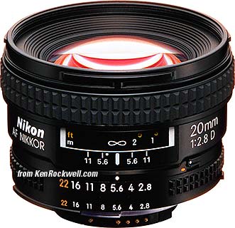 オファー Nikon AF NIKKOR 20mm 1:2.8 D レンズ(単焦点)